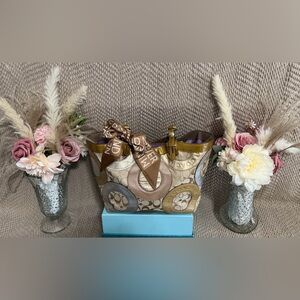 Coach F16180 Carly Pieced Patchwork With Bronze, Silver, Gold, And Tan Tote